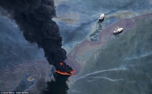 Burning oil